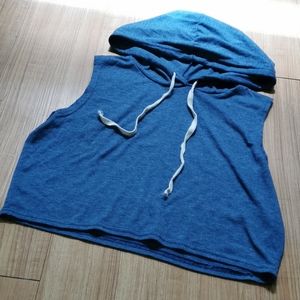 cropped sleeveless hoodie